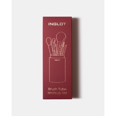 BRUSH TUBE MAKEUP SET (BURGUNDY)